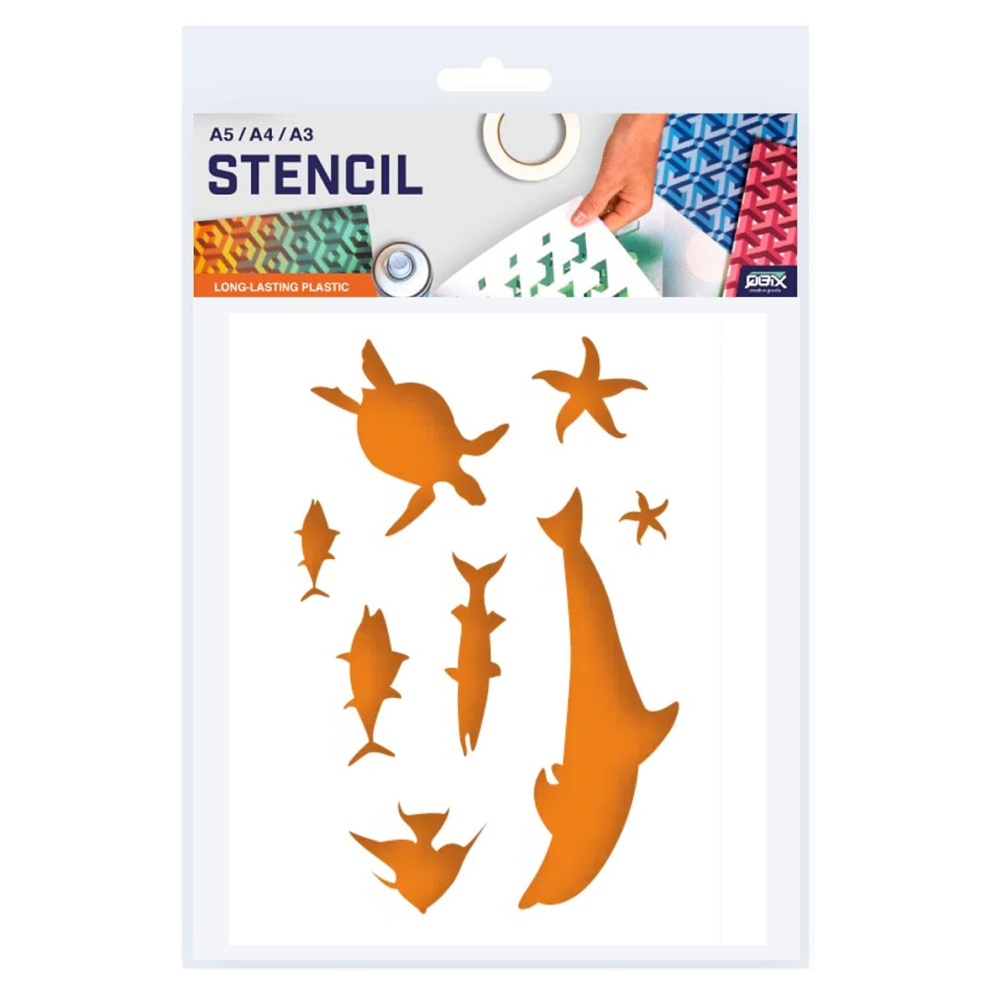 QBIX A3 1 Layer Animal Stencil Sealife 1