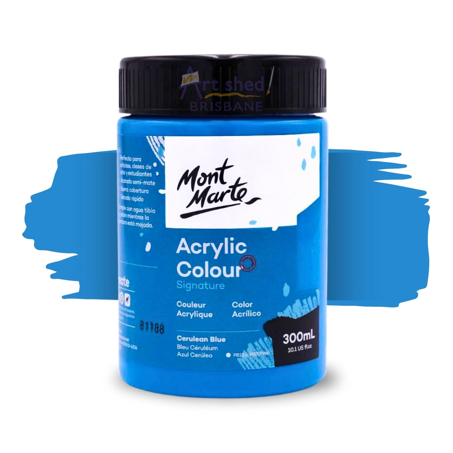 Mont Marte Acrylic Colour Paint 300ml Cerulean Blue