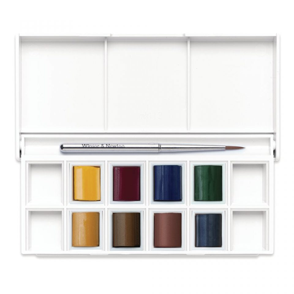 Winsor Newton COTMAN WC Pocket Set 8 Half Pans - Landscape