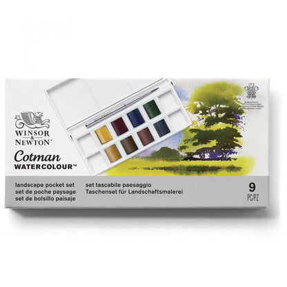 Winsor Newton COTMAN WC Pocket Set 8 Half Pans - Landscape