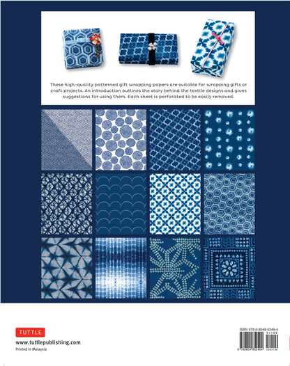 Gift Wrapping Paper 12 sheets - Japanese Shibori