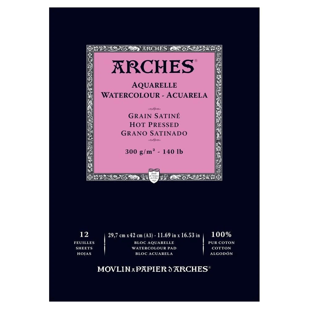 ARCHES 300g Watercolour Pad Smooth A3