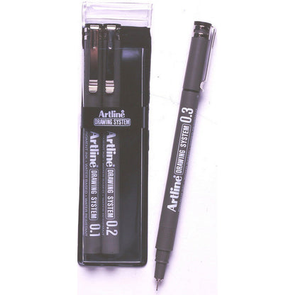 ARTLINE DRAWING SYSTEM PEN 1-2-3 BLACK set of 3