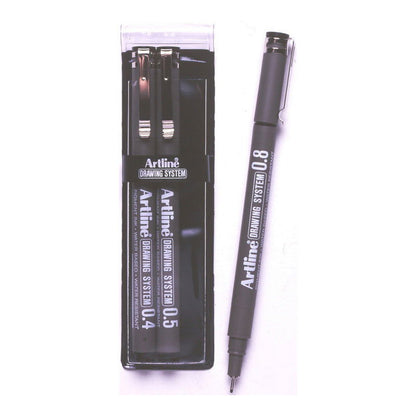 ARTLINE DRAWING SYSTEM PEN 4-5-8 BLACK set of 3