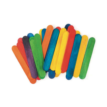 Arbee Mini Craft Stick 65x10mm Coloured Pkt 200