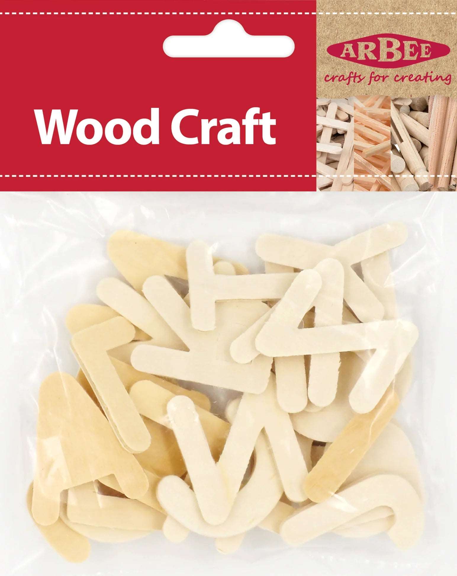 Arbee Wood Letters 40mm Natural Pkt 26