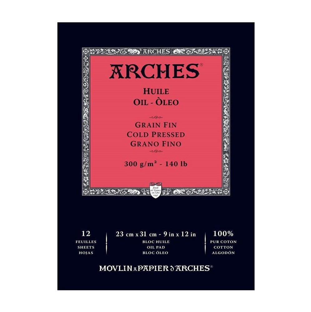 Arches Oil Paper Pad 300gsm Medium 12 sheets 23x31cm