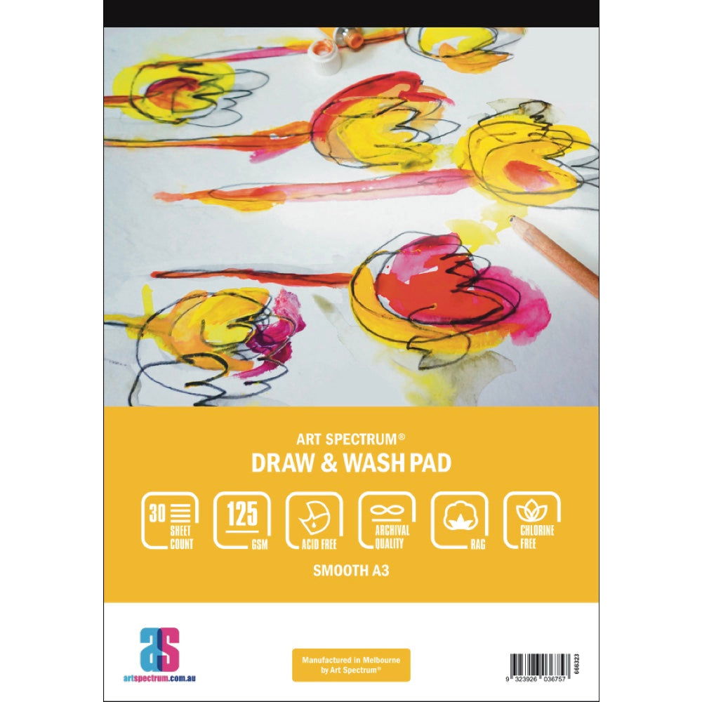 Art Spectrum Draw and Wash Pad 125gsm Smooth A3