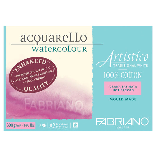 Fabriano Artistico Enhanced W/C Pad 300g Hot Press