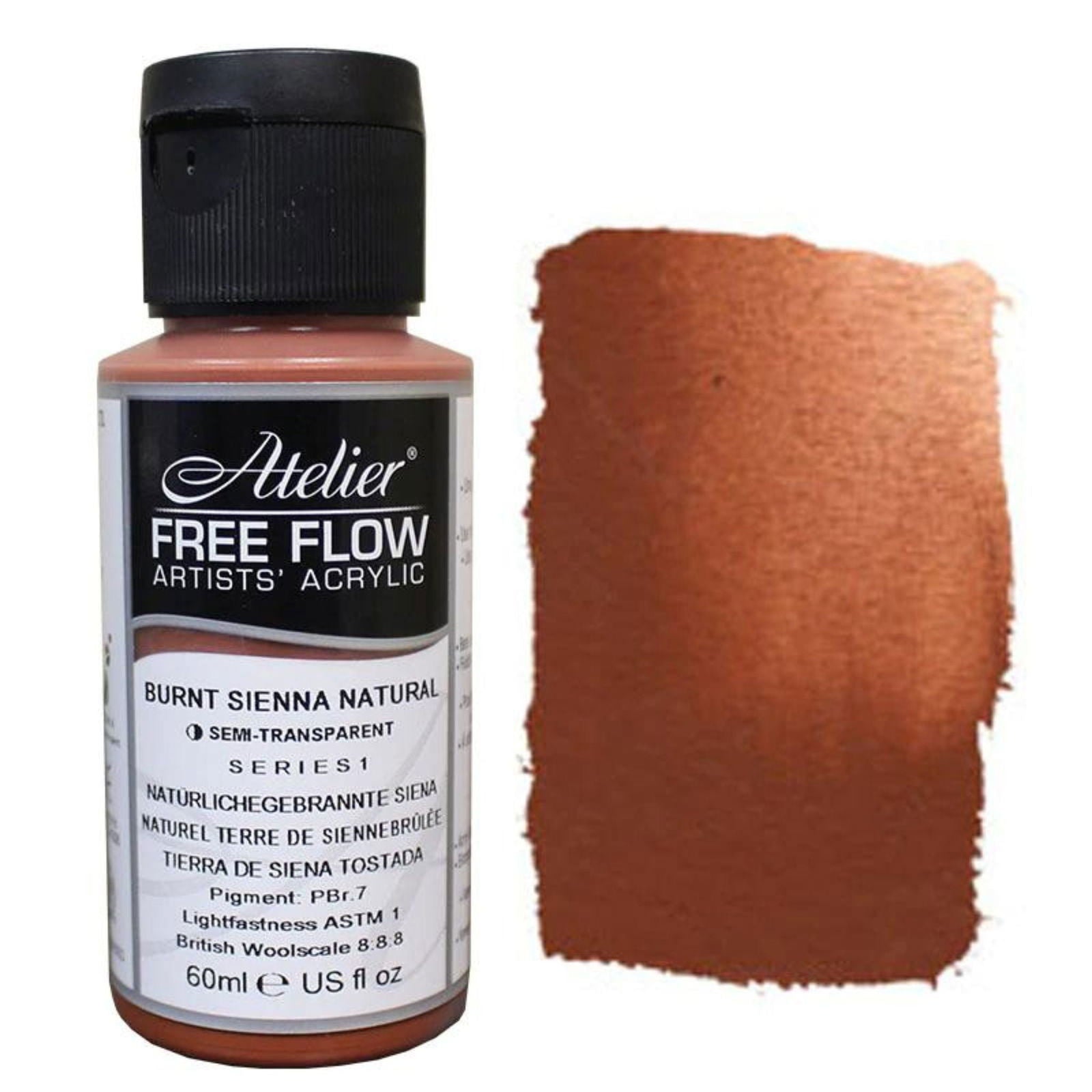 Atelier Free Flow Acrylic 60ml S1 Burnt Sienna Natural