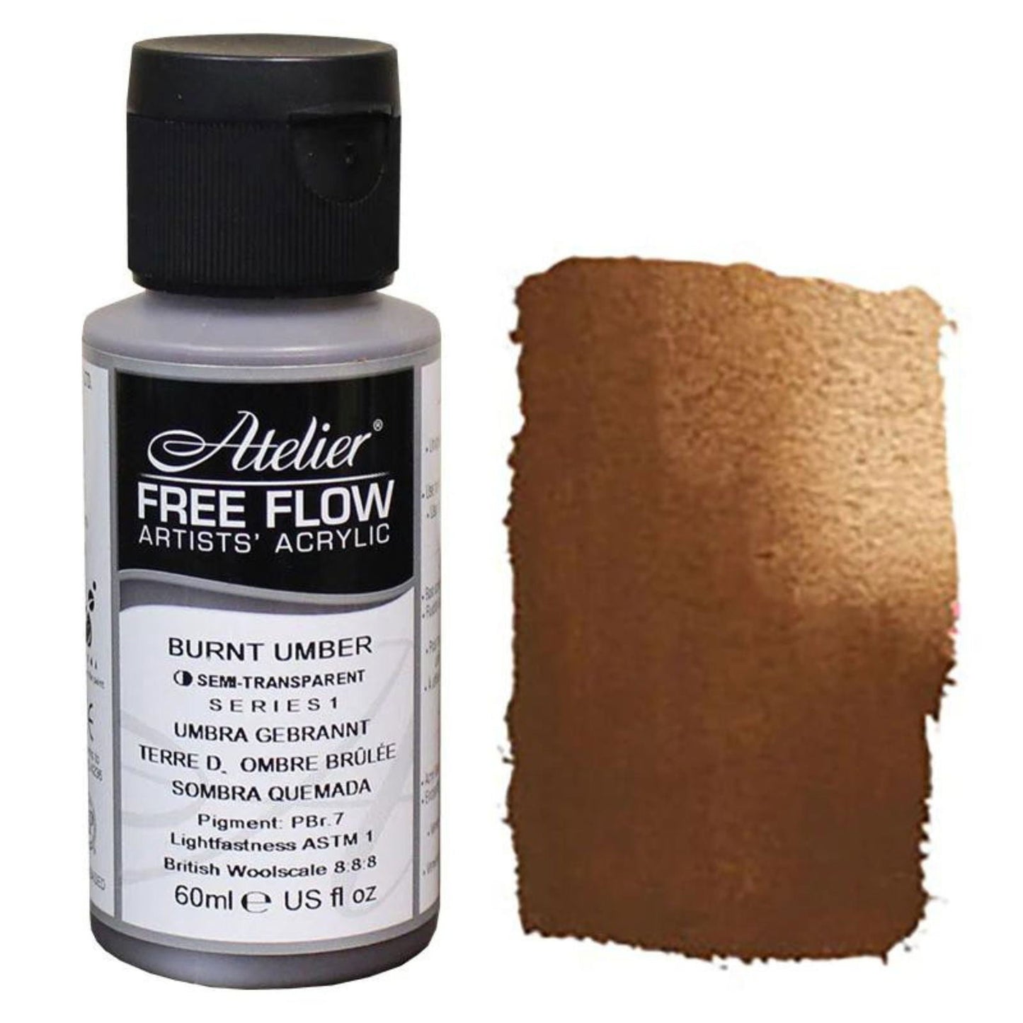 Atelier Free Flow Acrylic 60ml S1 Burnt Umber