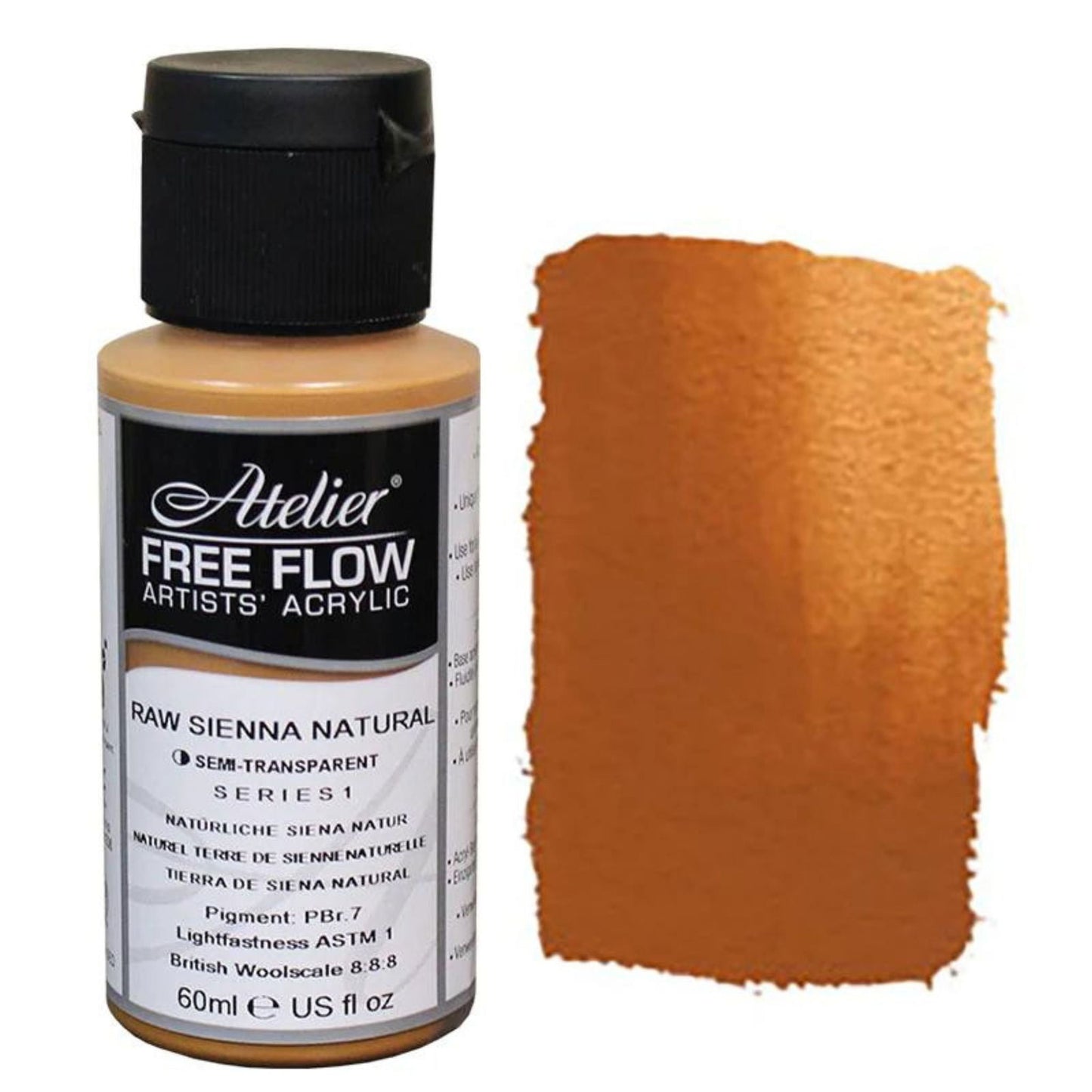 Atelier Free Flow Acrylic 60ml S1 Raw Sienna Natural