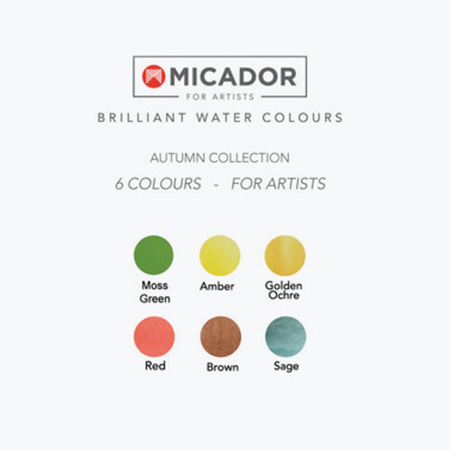 Micador for Artists Brilliant Watercolour Disc Set of 6