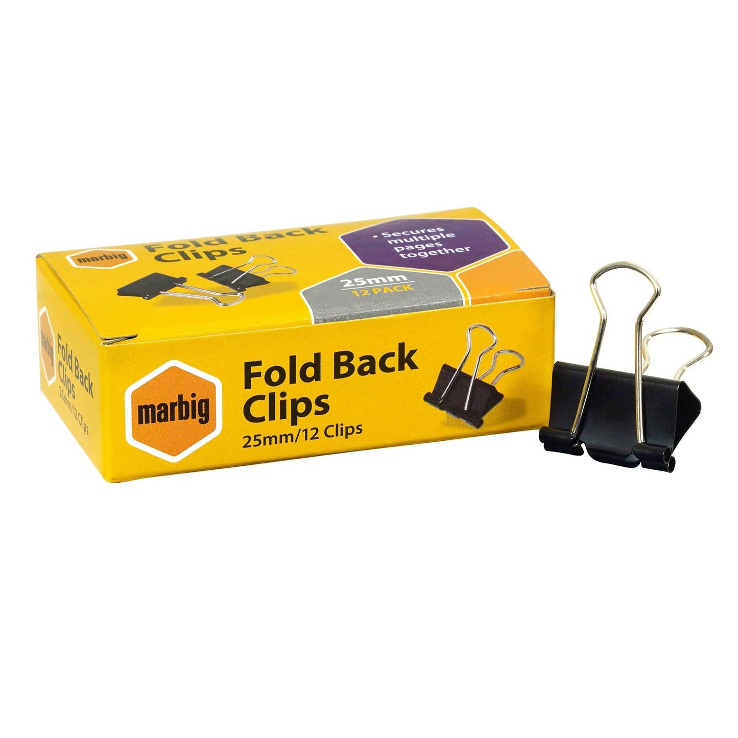 Black Fold Back Clip 24mm