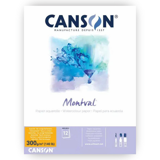 Canson Montval 300g Watercolour Pad Medium - Montval