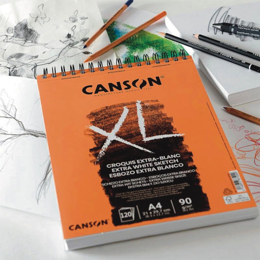 Canson XL Range 90 Pad - Spiral bound Extra White - Canson