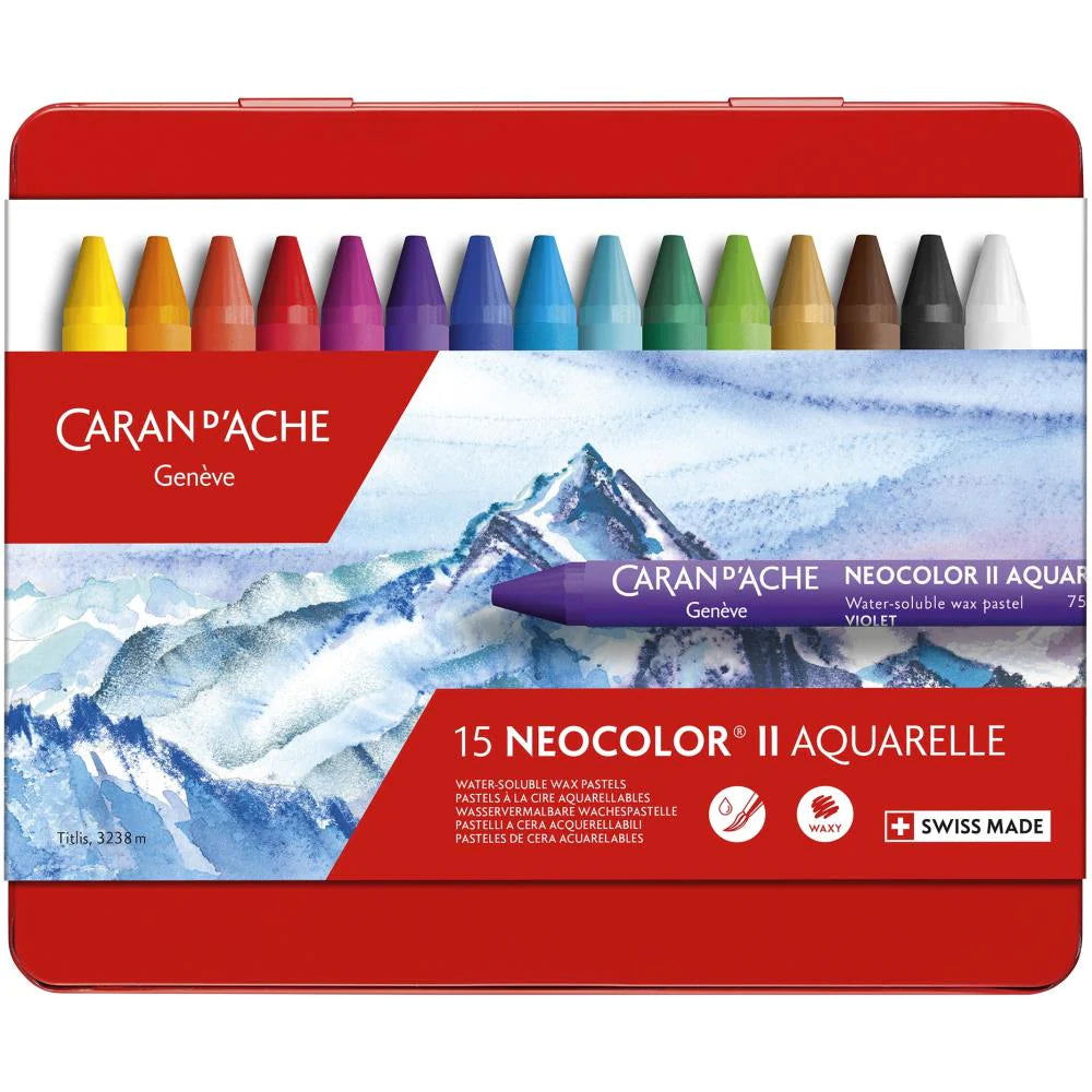 Caran DAche NEOCOLOR II Water Soluble Wax Oil Pastel x 15