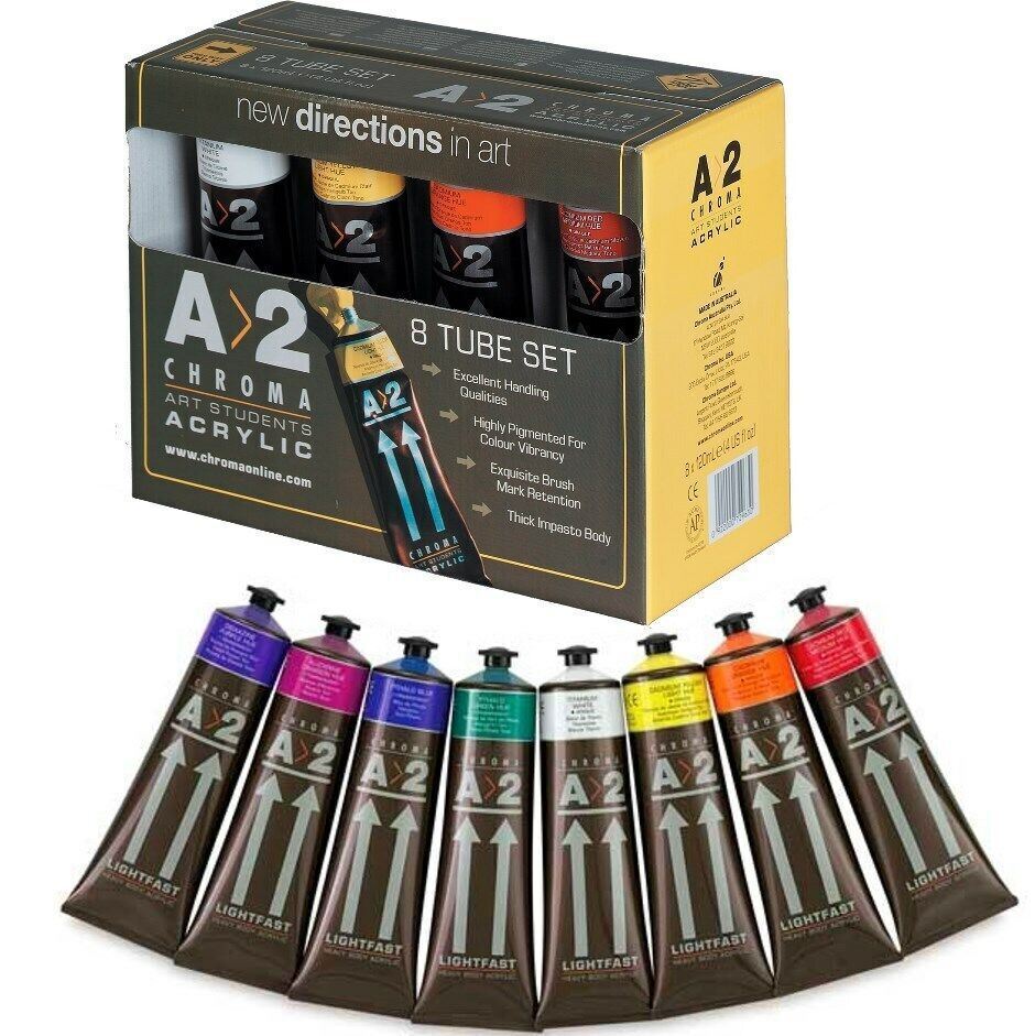 Chroma A2 Acrylic 120ml Set of 8