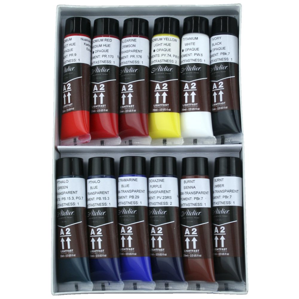 Chroma A2 Acrylic 12 x 20ml Tube Set