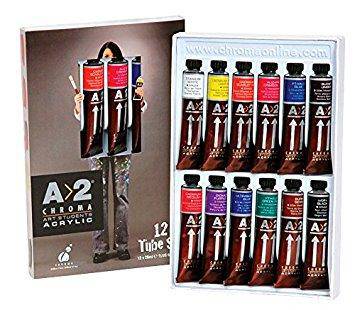 Chroma A2 Acrylic 12 x 20ml Tube Set