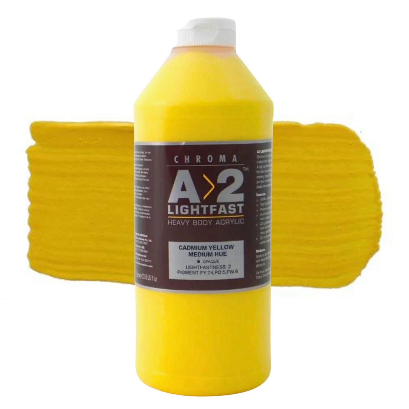 Chroma A2 Acrylic 1 Litre Cadmium Yellow Medium Hue