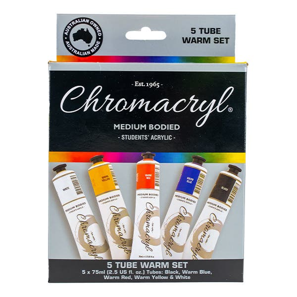 Chromacryl Student Acrylic WARM Set 75ml x 5