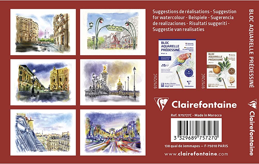 Clairefontaine Watercolour Learning Pad 10 x 15cm Cityscapes - Clairefontaine