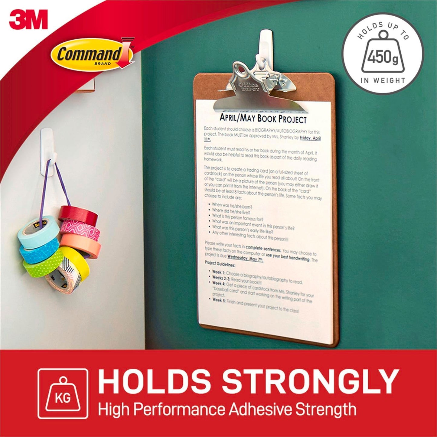 Command 3M 17002 Adhesive Hook Small White Pkt 2