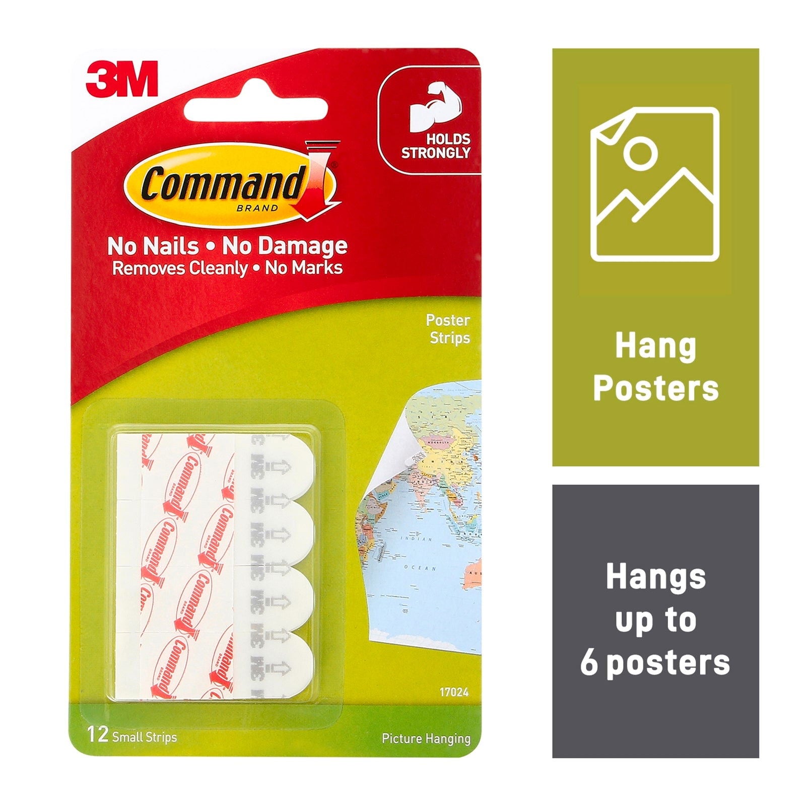 Command 3M 17024ANZ Poster Strip Pkt 12