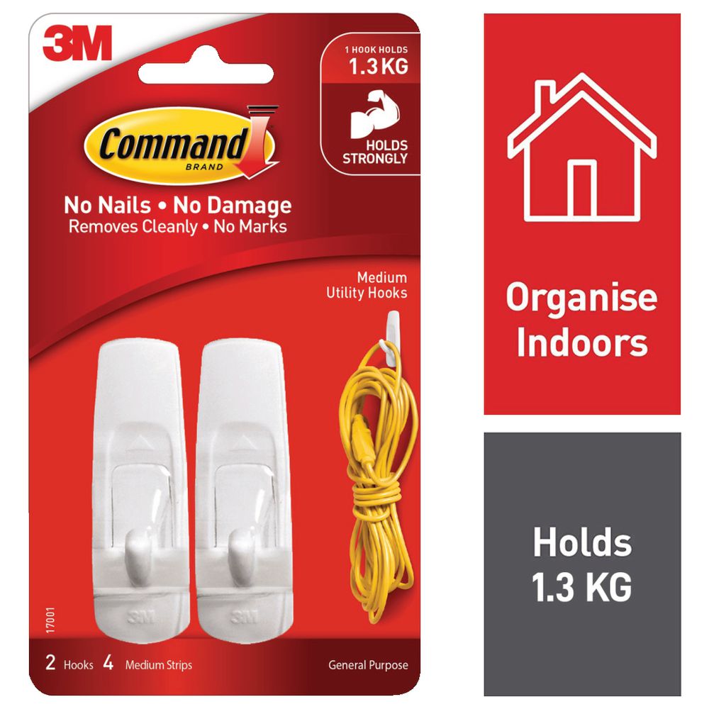 Command 3M Adhesive Hook Medium Pk 2