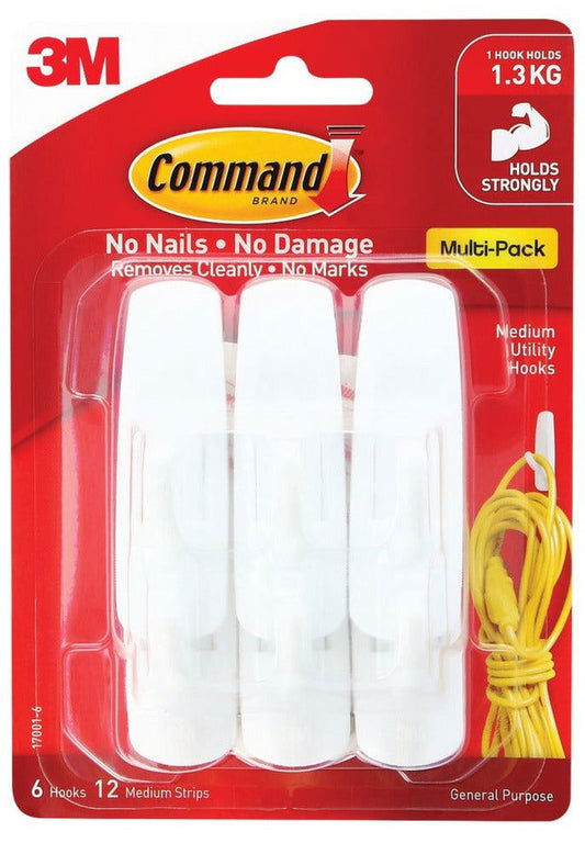 Command 3M Adhesive Hook Medium Value Pack