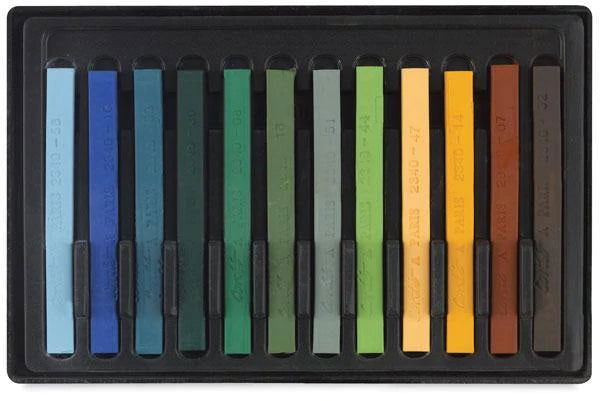 Conte Crayon Set - 12 Assorted Landscape Colour