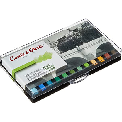 Conte Crayon Set - 12 Assorted Landscape Colour