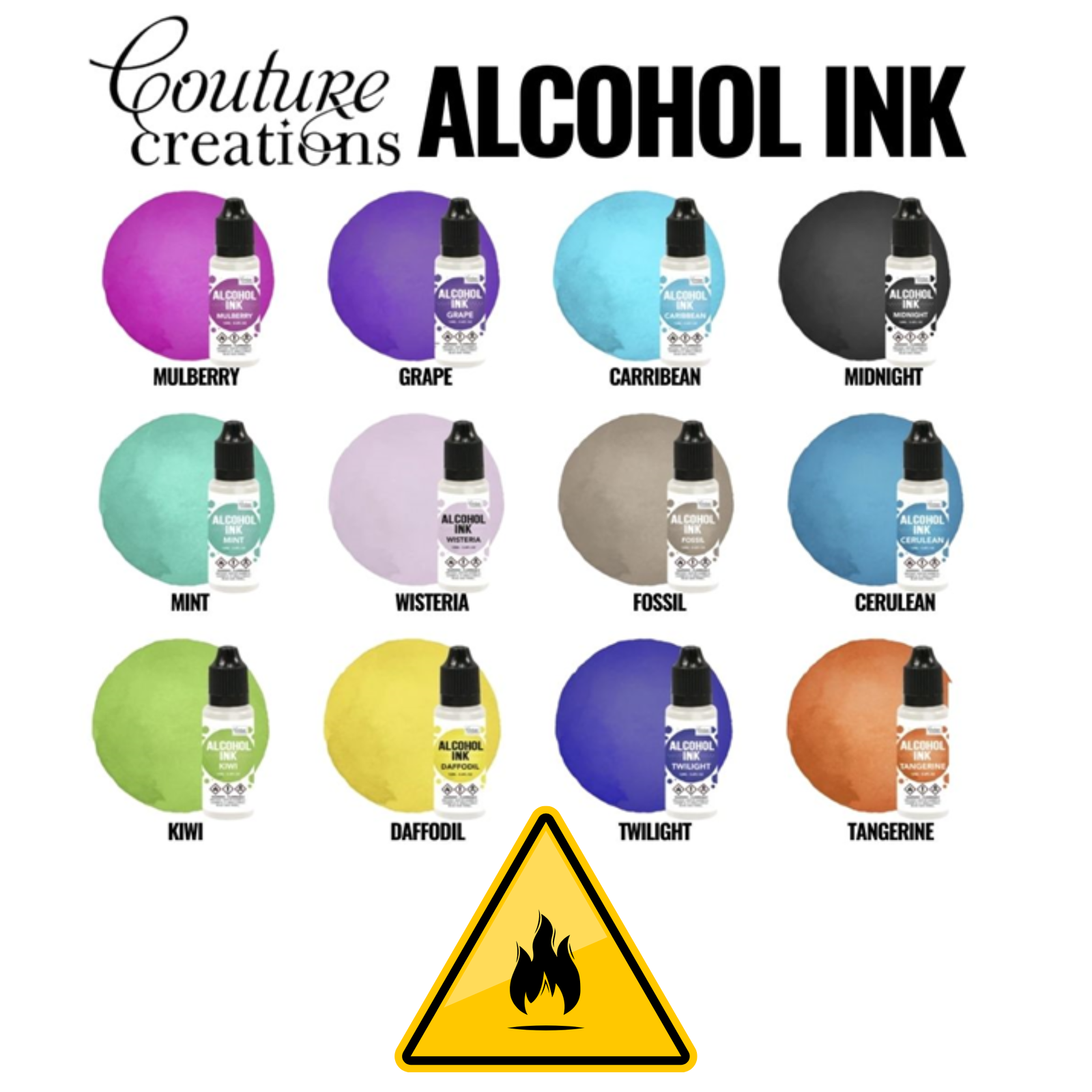 Couture Creations Alcohol Ink Standard Colours 12ml