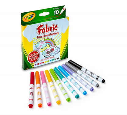 Crayola Fabric Fine Line Markers x 10