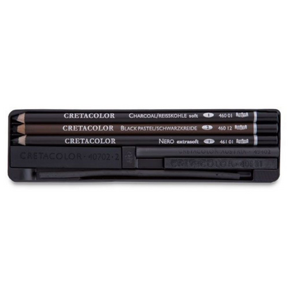 Cretacolor Charcoal Pocket Tin Set 8pc