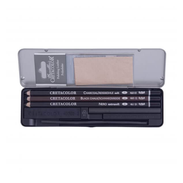 Cretacolor Charcoal Pocket Tin Set 8pc