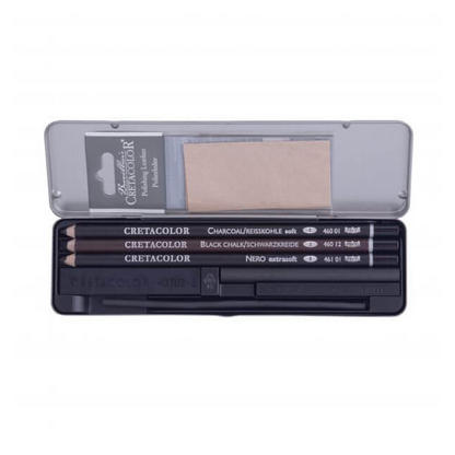 Cretacolor Charcoal Pocket Tin Set 8pc