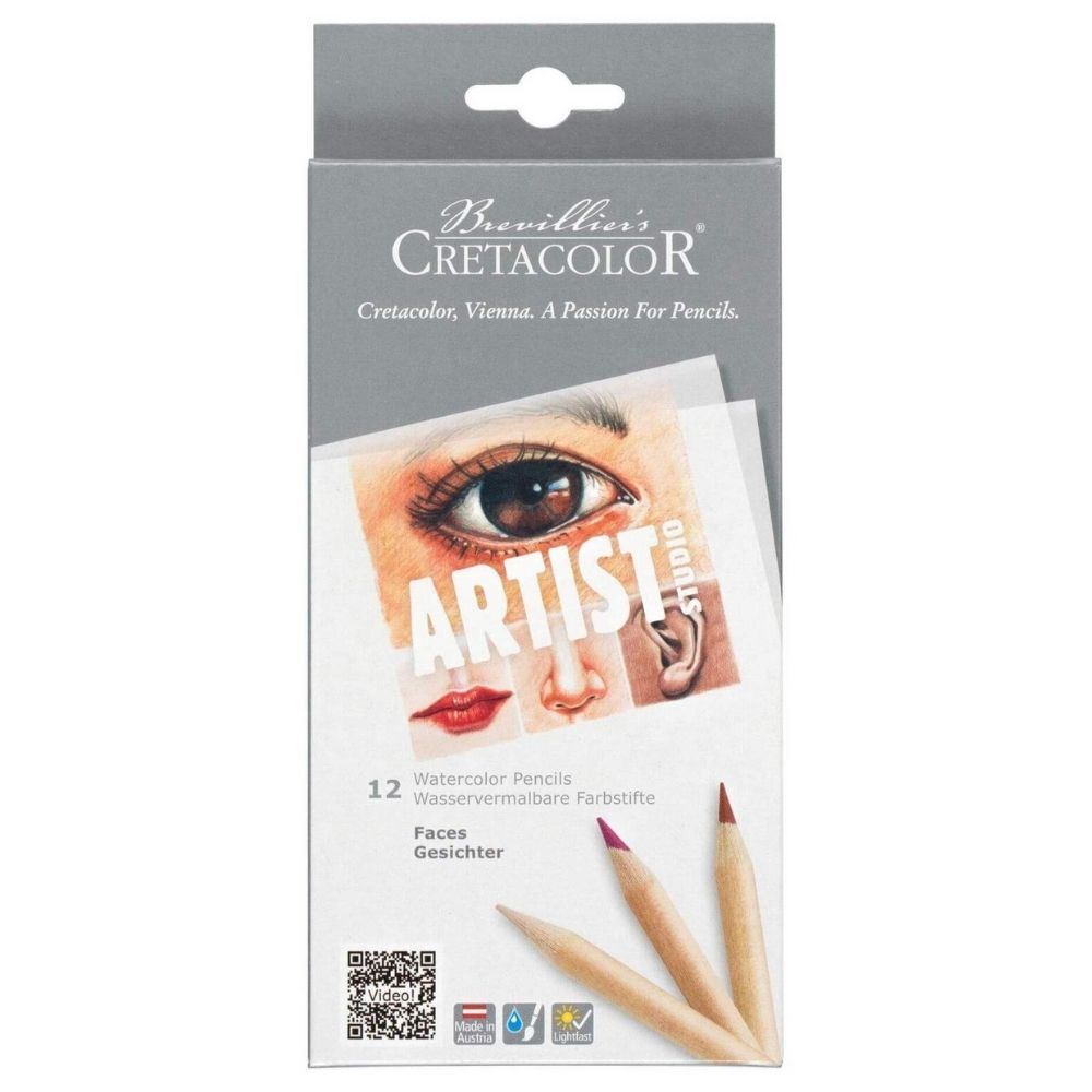 Cretacolor Watercolour Pencils Set of 12 - Faces