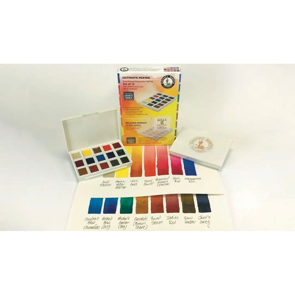 Daniel Smith Watercolour Half Pan Set of 15 - Ultimate Mixing