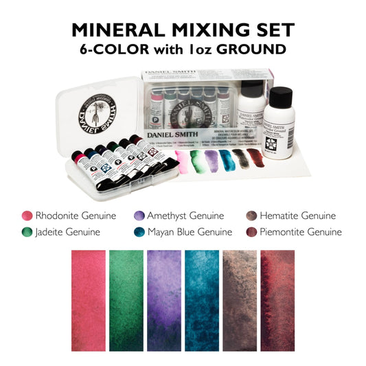 Daniel Smith Watercolour Minerals Mixing Set of 6 x 5ml plus Ground