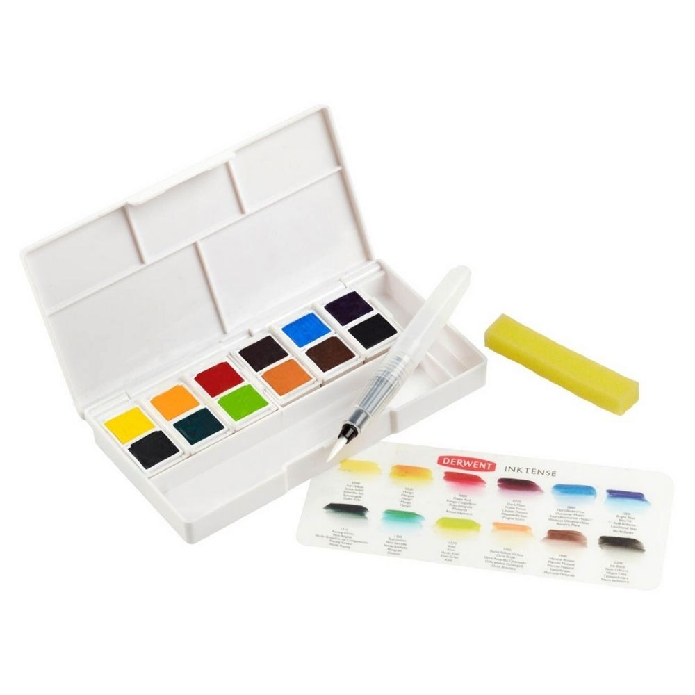 Derwent Inktense Paint Pan Travel Set of 12 - Palette 1