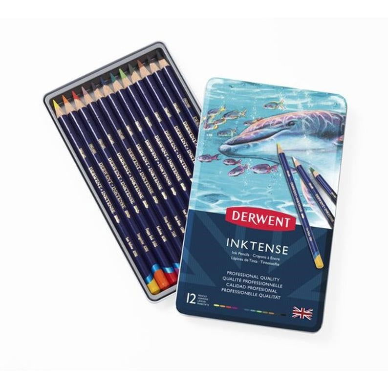 Derwent Inktense Pencil Tin of 12 Assorted