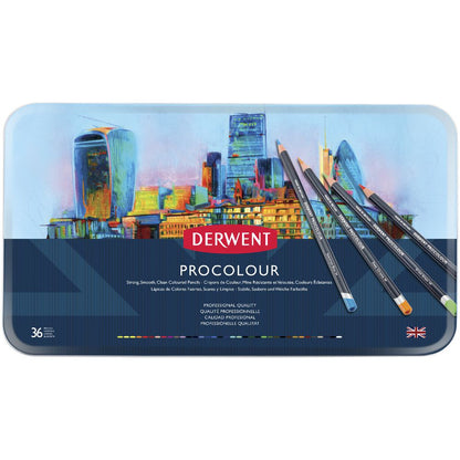 Derwent Procolour Pencils Tin of 36 Assorted