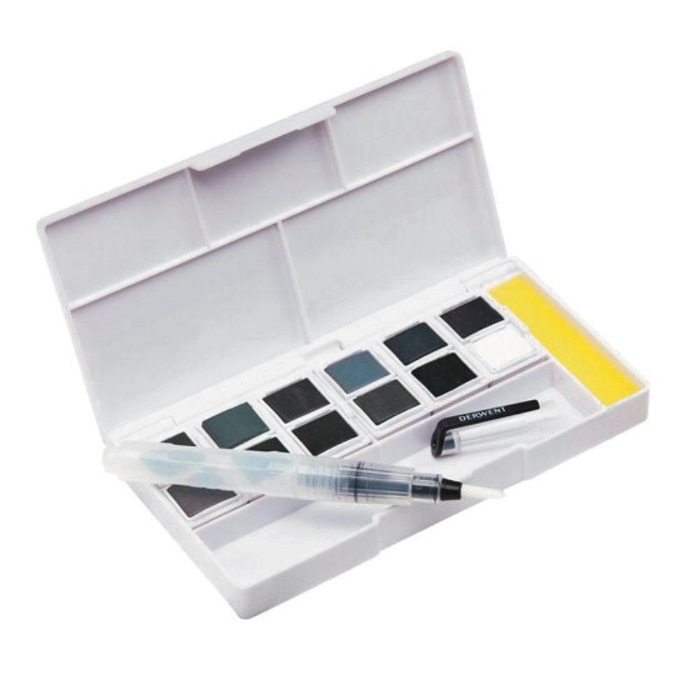 Derwent Tinted Charcoal 12 Paint Pan Set