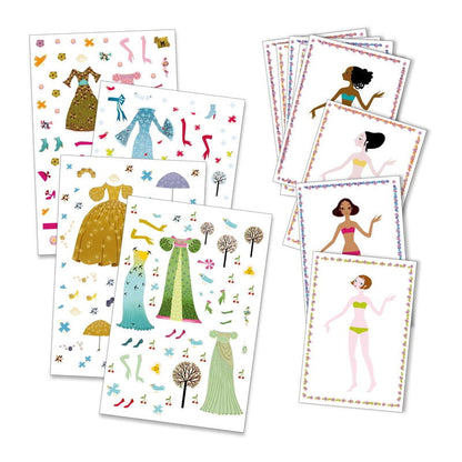 Djeco Paper Dolls Stickers Dresses