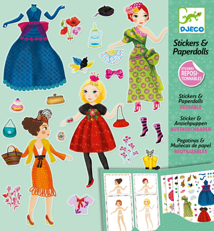 Djeco Paper Dolls Stickers Fashion