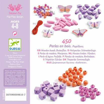 Djeco Wooden Beads - Butterflies