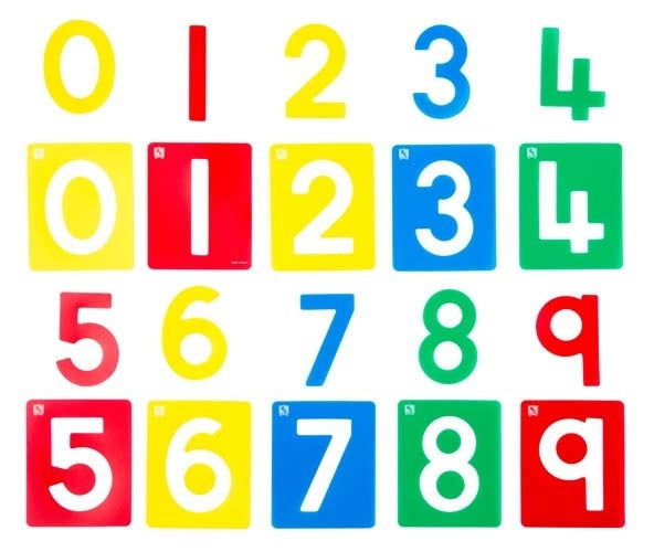 EC STENCILS NUMBERS 0-9 Set of 10 - Educational Colours