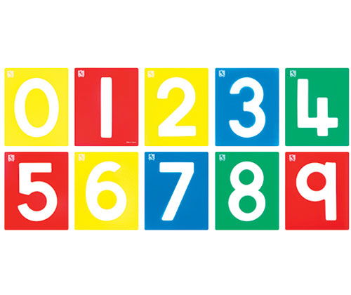 EC STENCILS NUMBERS 0-9 Set of 10 - Educational Colours